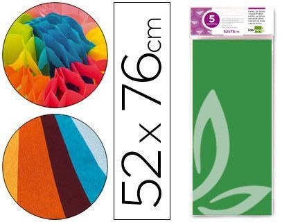 Papel Seda Liderpapel 52X76Cm 18G/M2 Bolsa de 5 Hojas Verde