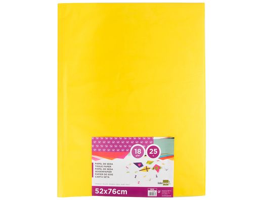 Papel Seda Liderpapel Amarillo 52X76 cm 18 Gr -Paquete de 25 Hojas
