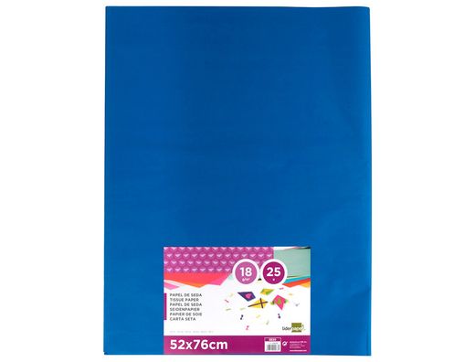 Papel Seda Liderpapel Azul 52X76 cm 18 Gr -Paquete de 25 Hojas