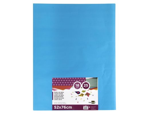 Papel Seda Liderpapel Celeste 52X76 cm 18 Gr -Paquete de 25 Hojas