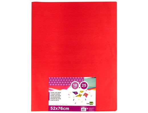 Papel Seda Liderpapel Rojo 52X76 cm 18 Gr -Paquete de 25 Hojas