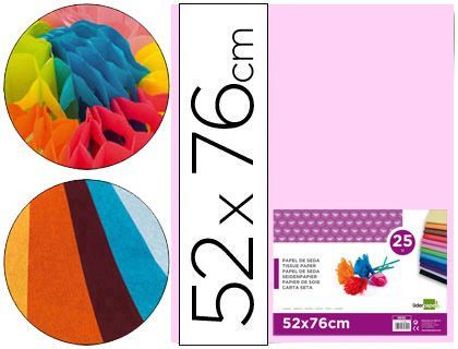 Papel Seda Liderpapel Rosa 52X76 cm 18 Gr -Paquete de 25 Hojas