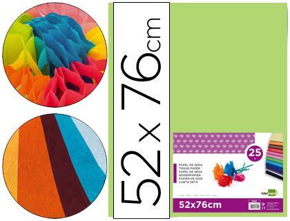 Papel Seda Liderpapel Verde Medio 52X76 cm 18 Gr -Paquete de 25 Hojas