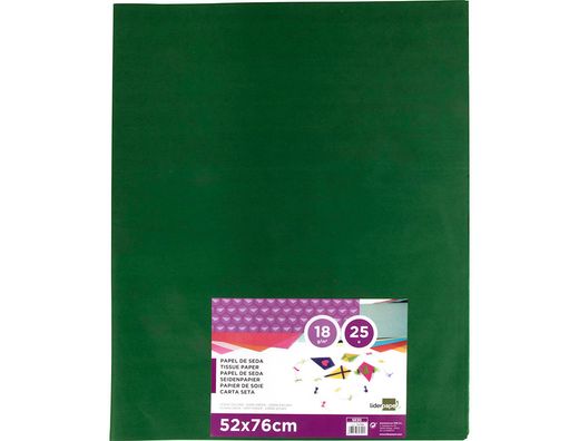 Papel Seda Liderpapel Verde Oscuro 52X76Cm 18 Gr/M2 Paquete de 25 Hojas