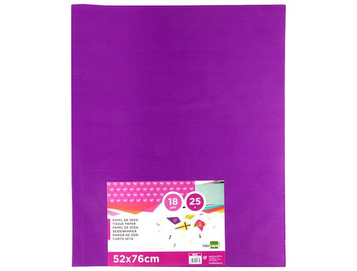 Papel Seda Liderpapel Violeta 52X76 cm 18 Gr -Paquete de 25 Hojas