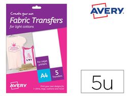 Papel transfer avery para camisetas algodon colores oscuros ink-jet din a4 pack de 4 hojas