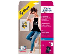 Papel transfer avery para camisetas algodon colores oscuros ink-jet din a4 pack de 4 hojas