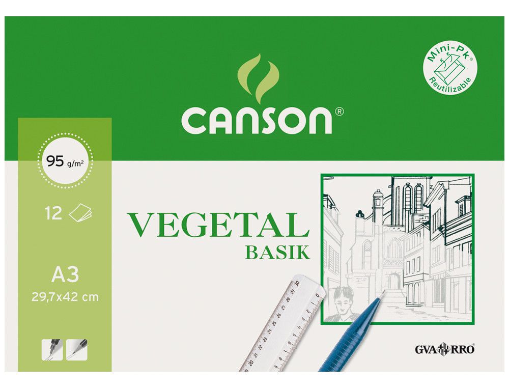 Papel vegetal Gvarro A3 minipack 12 hojas