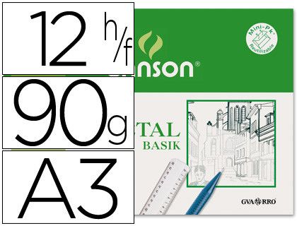 Papel vegetal Gvarro A3 minipack 12 hojas
