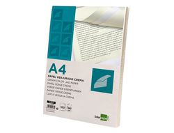 Papel verjurado liderpapel a4 180g/m2 crema paquete de 100 hojas