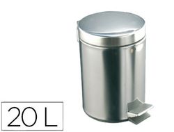 Papelera con pedal acero inoxidable brillo 20 l 435x295x350 mm