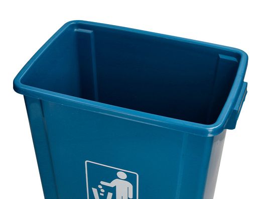 Papelera contenedor q-connect plastico con tapa de balancin 20 litros 340x240x450 mm azul