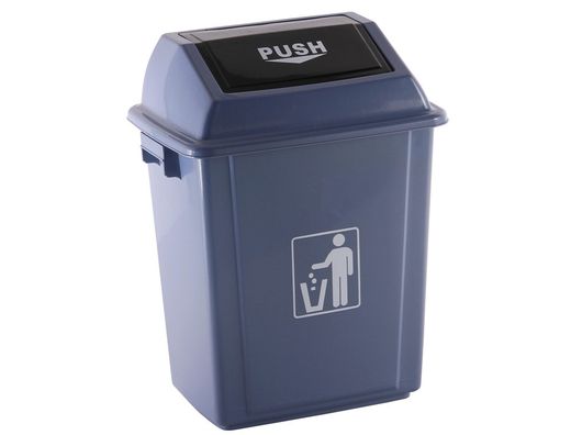 Papelera Contenedor Q-Connect Plastico con Tapa de Balancin 58 Litros Gris 470X330X760 Mm