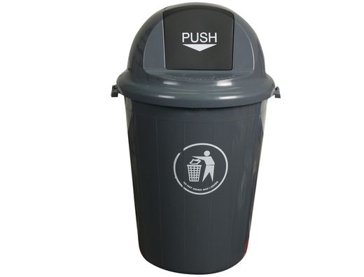 Papelera Contenedor Q-Connect Plastico con Tapadera 80L Color Gris 450X760 Mm