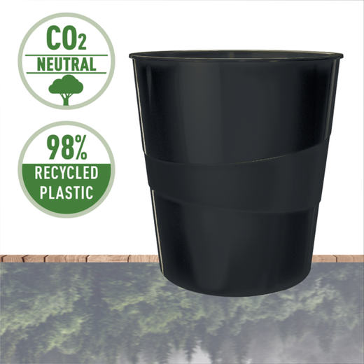 Papelera Leitz Recycle . 15 litros, negro