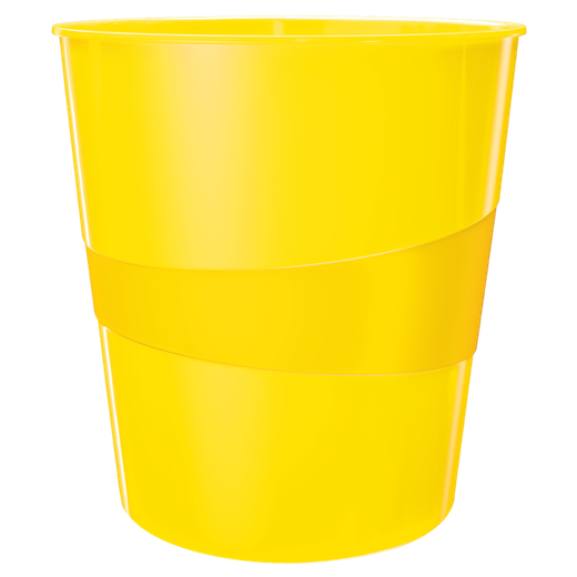 Papelera Leitz WOW. Capacidad 15 litros, amarillo