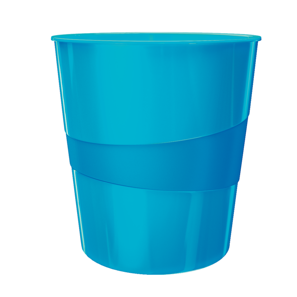 Papelera Leitz WOW. Capacidad 15 litros, azul