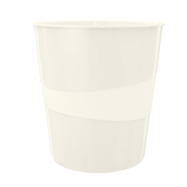 Papelera Leitz WOW. Capacidad 15 litros, blanco