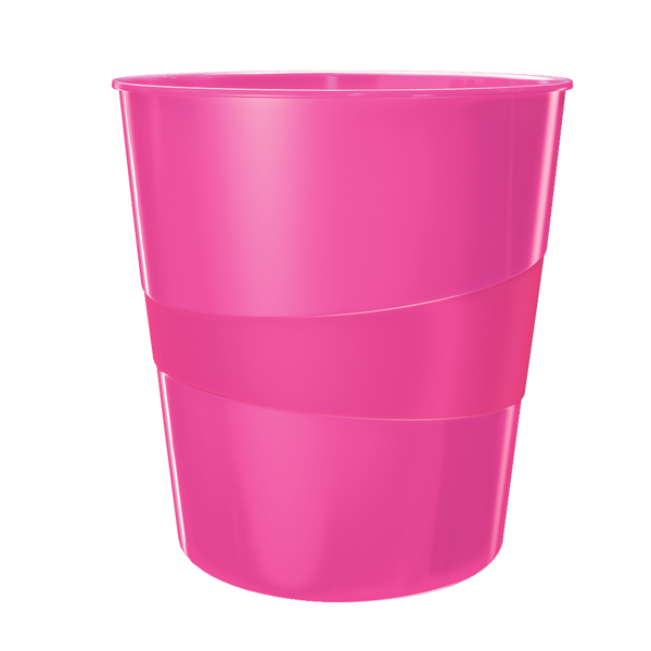 Papelera Leitz WOW. Capacidad 15 litros, fucsia