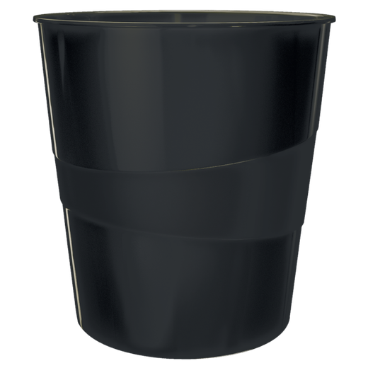 Papelera Leitz WOW. Capacidad 15 litros, negro