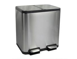 Papelera metalica maul cycle acero inoxidable con pedal 20+20 litros