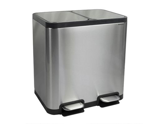 Papelera metalica maul cycle acero inoxidable con pedal 20+20 litros