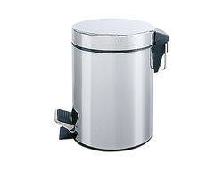 Papelera Metalica Q-Connect con Pedal Cromada 32X21 cm Capacidad 6 Litros