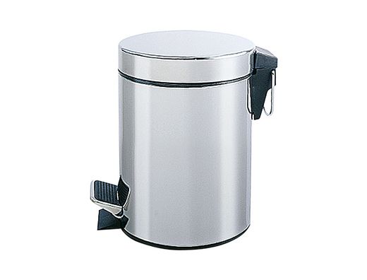 Papelera Metalica Q-Connect con Pedal Cromada 32X21 cm Capacidad 6 Litros