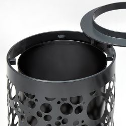 Papelera Nyon 80 L textura LINEAR con Cenicero