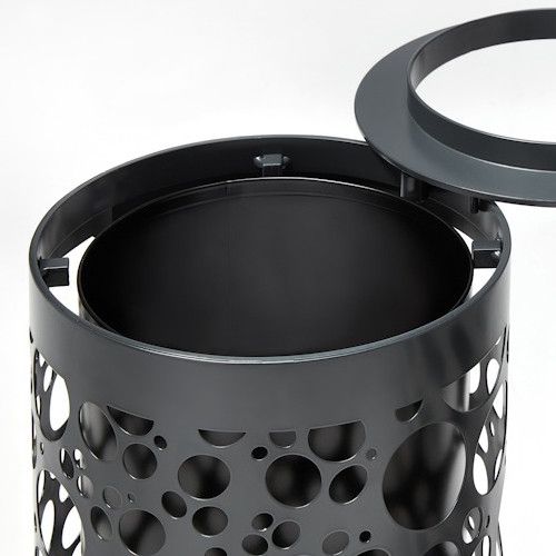 Papelera Nyon 80 L textura LINEAR con Cenicero