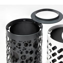 Papelera Nyon 80 L textura ORGANIC con Cenicero