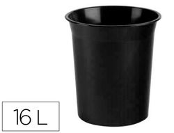Papelera plastico archivo 2000 antimicrobiana sanitized plastico negro 16 litros 290x310 mm