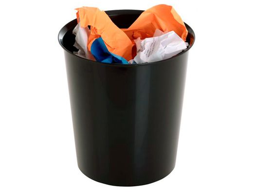 Papelera plastico archivo 2000 antimicrobiana sanitized plastico negro 16 litros 290x310 mm