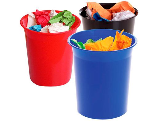 Papelera plastico archivo 2000 antimicrobiana sanitized plastico negro 16 litros 290x310 mm