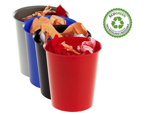 Papelera plastico archivo 2000 ecogreen 100% reciclada 18 litros color azul 290x310 mm
