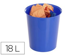 Papelera plastico archivo 2000 ecogreen 100% reciclada 18 litros color azul 290x310 mm