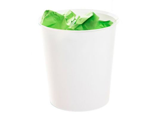 Papelera plastico archivo 2000 ecogreen 100% reciclada 18 litros color blanco pastel