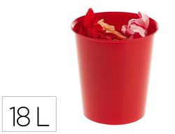 Papelera plastico archivo 2000 ecogreen 100% reciclada 18 litros color rojo 290x310