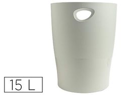 Papelera plastico exacompta ecoblack gris 15 litros