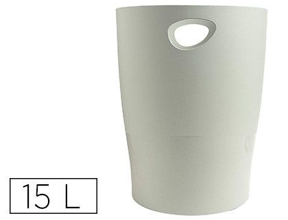 Papelera plastico exacompta ecoblack gris 15 litros