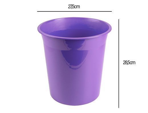 Papelera plastico liderpapel lavanda opaco 13 litros 275x285 mm