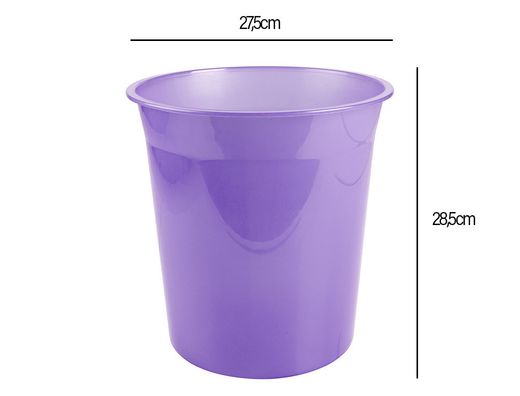 Papelera plastico liderpapel lavanda translucido 13 litros 275x285 mm mm