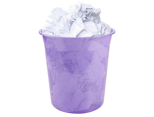Papelera plastico liderpapel lavanda translucido 13 litros 275x285 mm mm