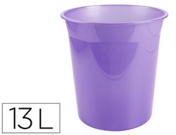 Papelera plastico liderpapel lavanda translucido 13 litros 275x285 mm mm