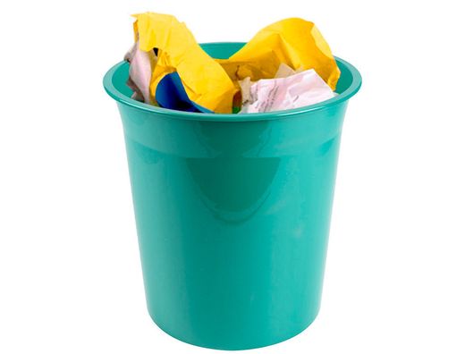 Papelera plastico liderpapel menta opaco 13 litros 275x285 mm