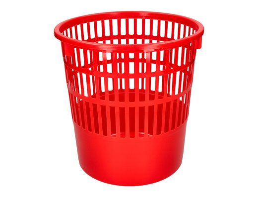 Papelera plastico q-connect 15 litros color rojo 285x290 mm