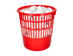 Papelera plastico q-connect 15 litros color rojo 285x290 mm