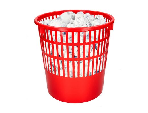 Papelera plastico q-connect 15 litros color rojo 285x290 mm