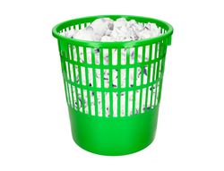 Papelera plastico q-connect 15 litros color verde 285x290 mm