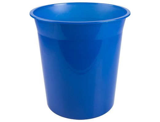 Papelera plastico q-connect azul translucido 13 litros